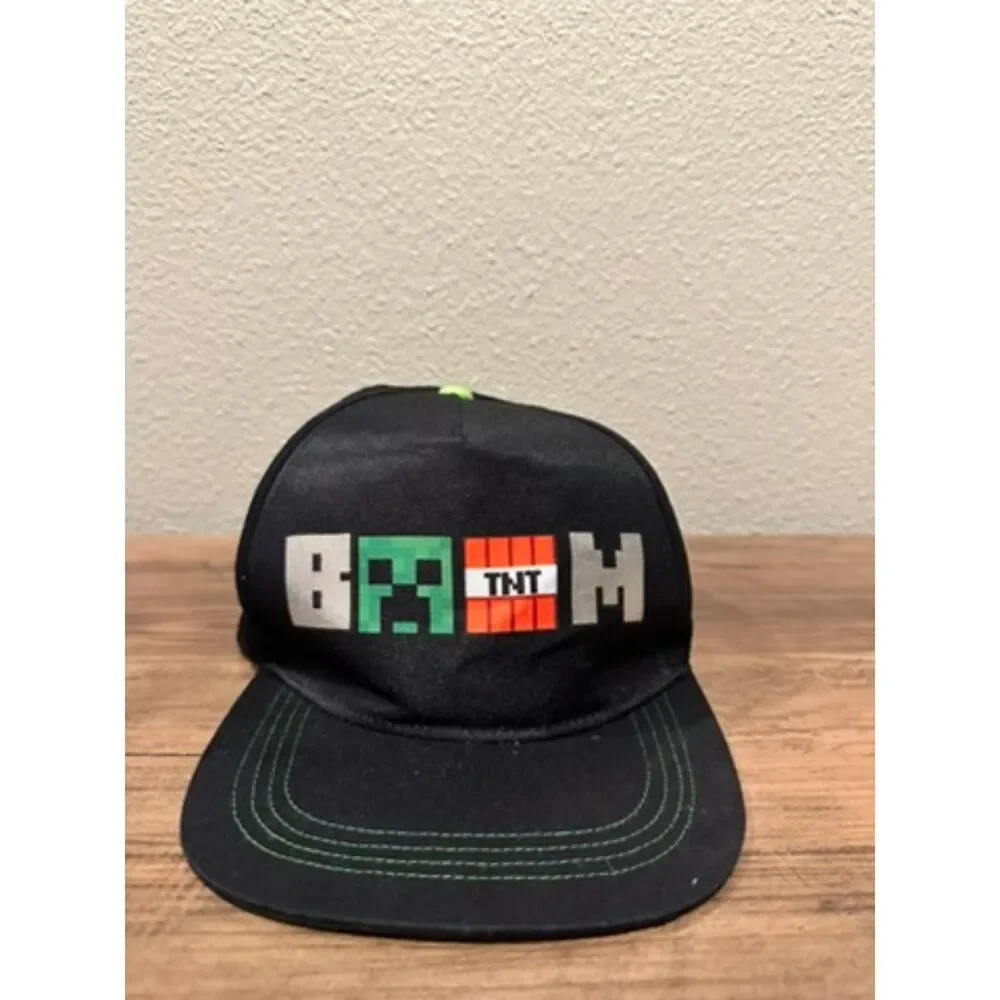 Minecraft Video Gamer Baseball Hat Cap Boom Graphic Adjustable Snapback Youth